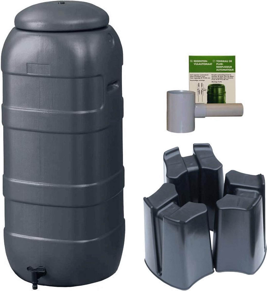 Harcostar Regenton Rainsaver - Antraciet 100 L + Voet + Vulautomaat