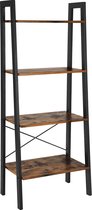 Nancy's Ladderkast - Staande Boekenkast 4 Laags - Industrieel 56 x 34 x 137.5 cm