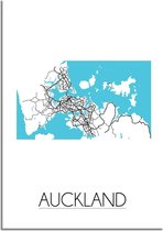 DesignClaud Plattegrond Auckland Stadskaart Poster Wanddecoratie - Wit - A4 poster (21x29,7cm)