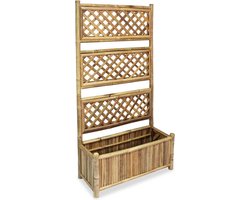 vidaXL - Plantenbak - verhoogd - met - rek - 70 - cm - bamboe