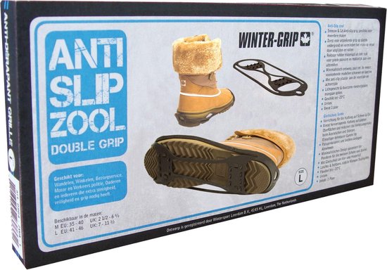 Winter-grip Antislip Zool - Double Grip - Zwart - 41-46 - Winter-grip