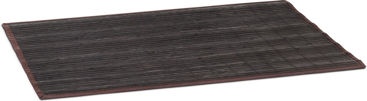 Relaxdays badmat bamboe - douchemat antislip laag - houten douchemat - versch. groottes - Zwart, 80 x 50 cm