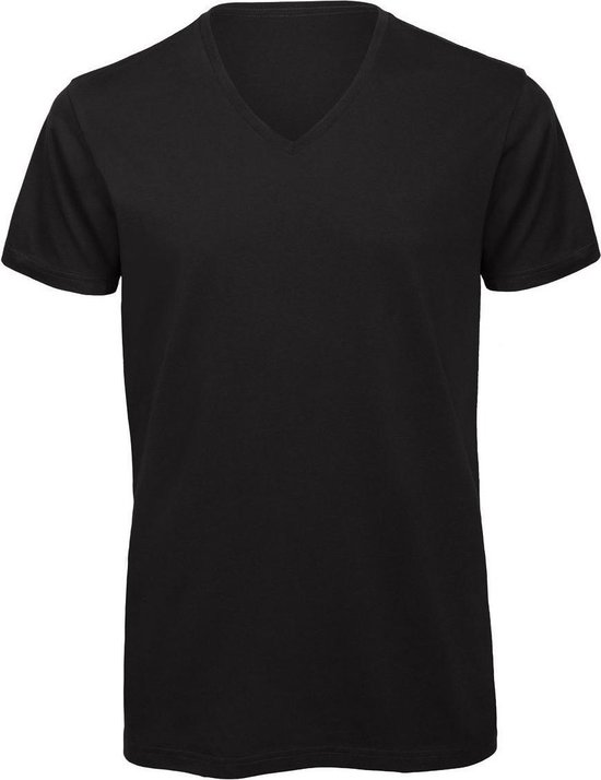 Senvi V-hals T-shirt 5 Pack 100% Katoen (Biologisch) Zwart - S