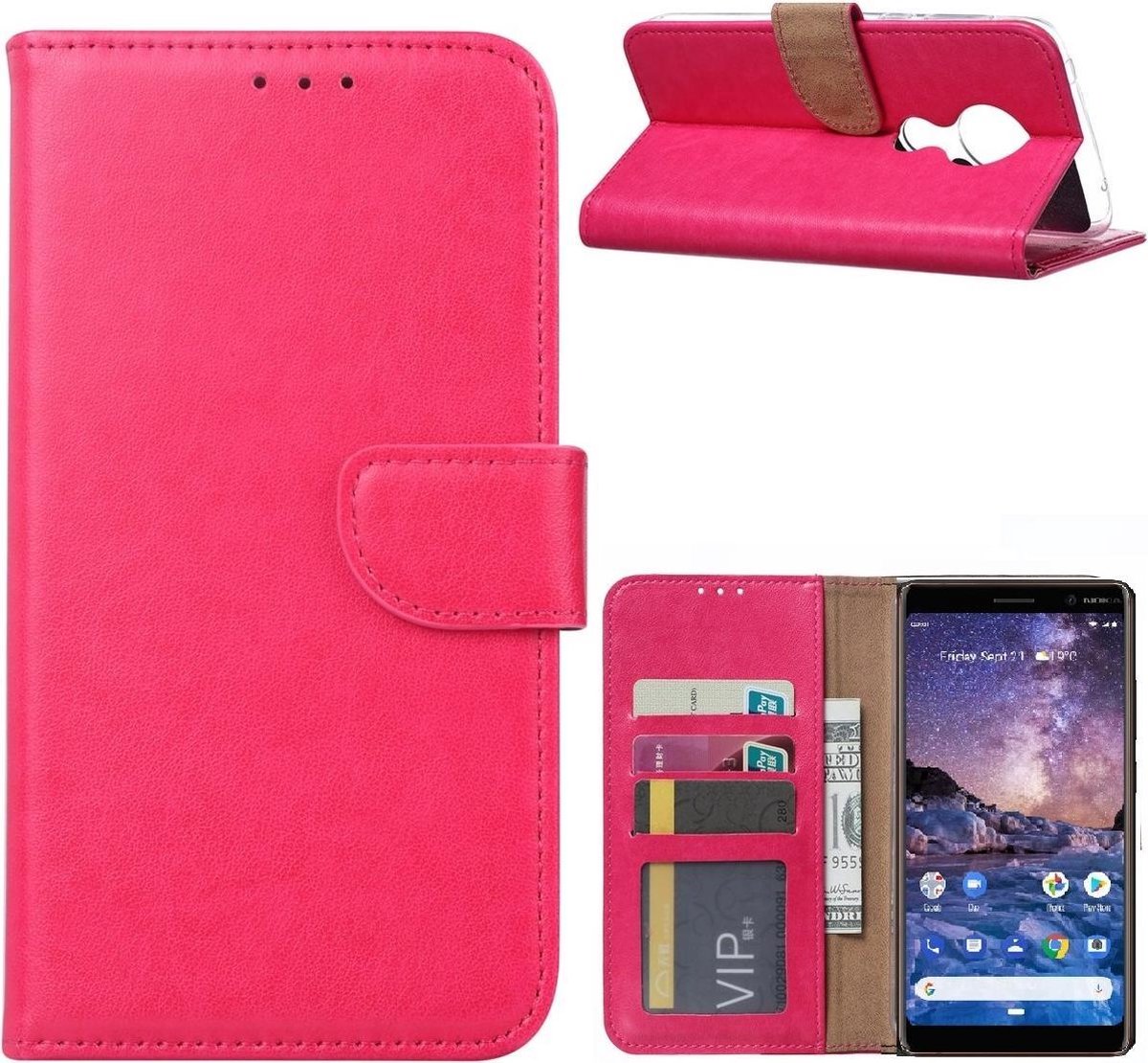 Nokia 6.2 / Nokia 7.2 Portemonnee hoesje / Boek hoesje - Roze/Pink