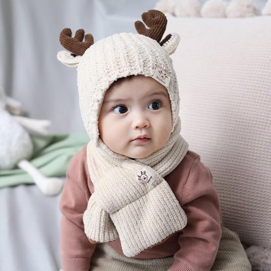Babymutsje met sjaal | Muts | Sjaal | Baby | Birthday | Winter | Rendier |  Baby set |... | bol.com