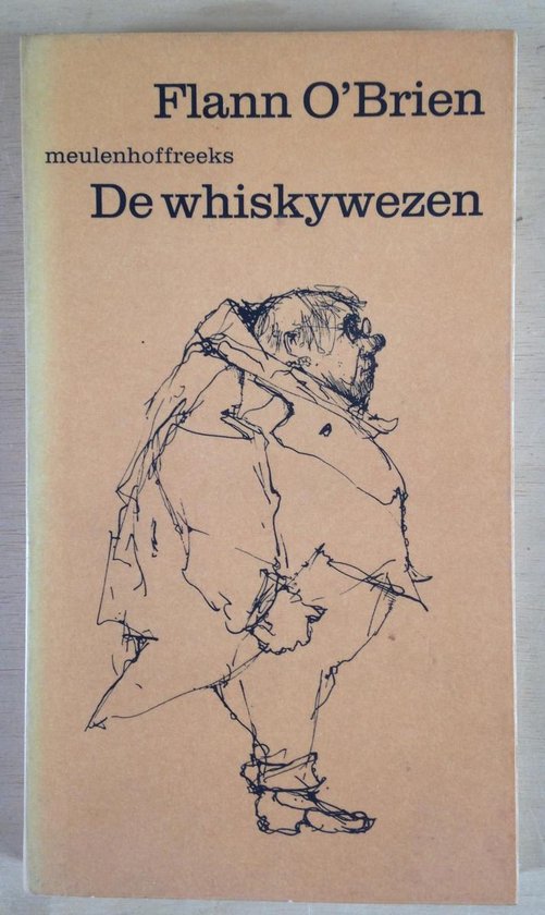 Couverture du livre De whiskywezen de Flann O'Brien, avec un croquis d'un homme en imperméable.