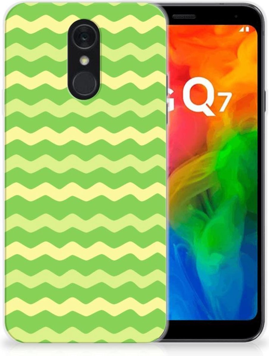 LG Q7 TPU bumper Waves Green