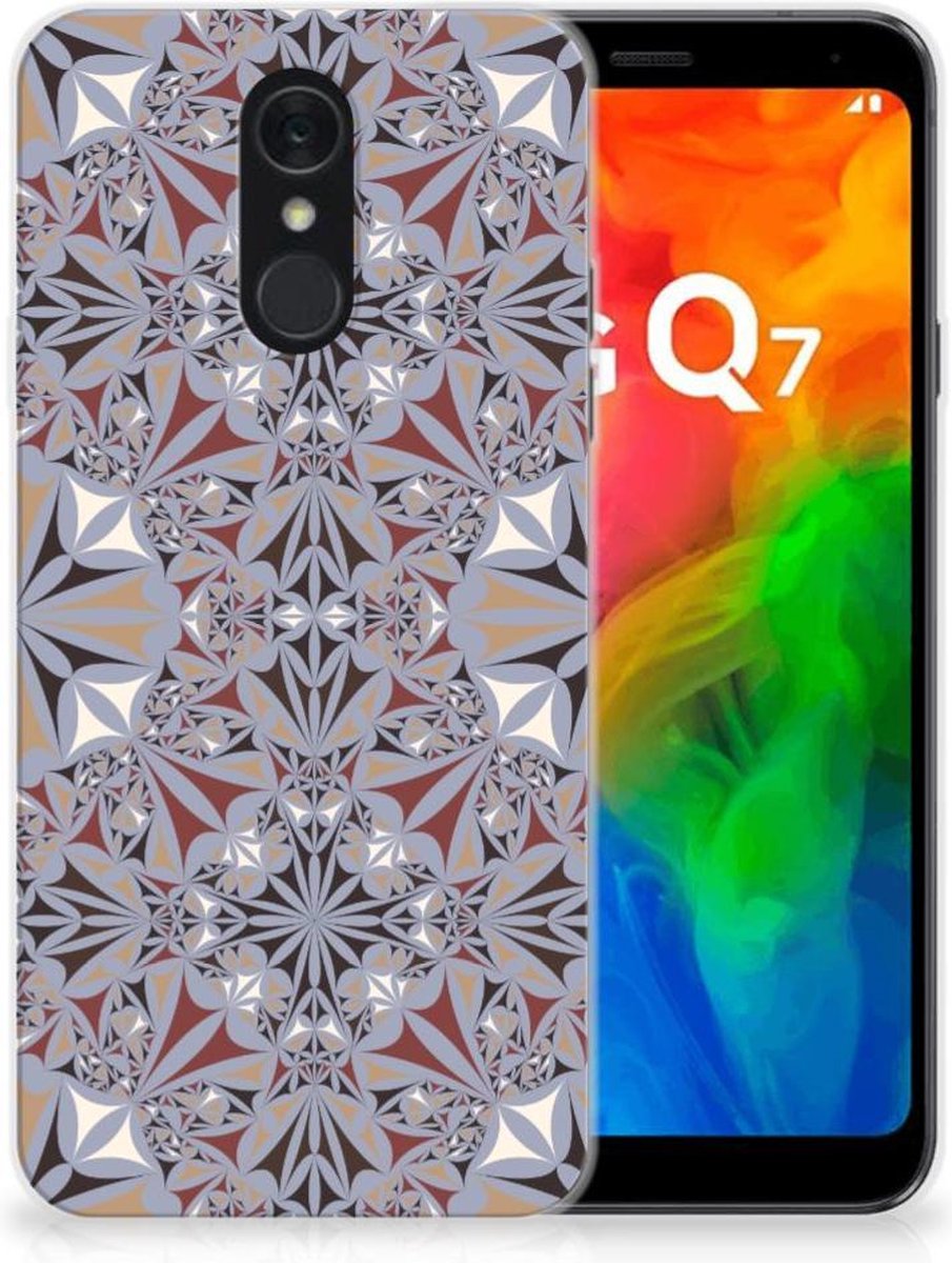LG Q7 TPU Siliconen Hoesje Flower Tiles