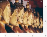 Tuinposter Bouddha Goud | 120 x 80 cm | PosterGuru