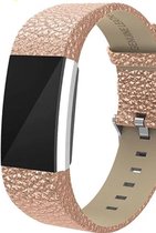Band voor de Fitbit Charge 2 - Rosé gold - Trendy - Horloge Watch Band Strap - Band Leer - Small