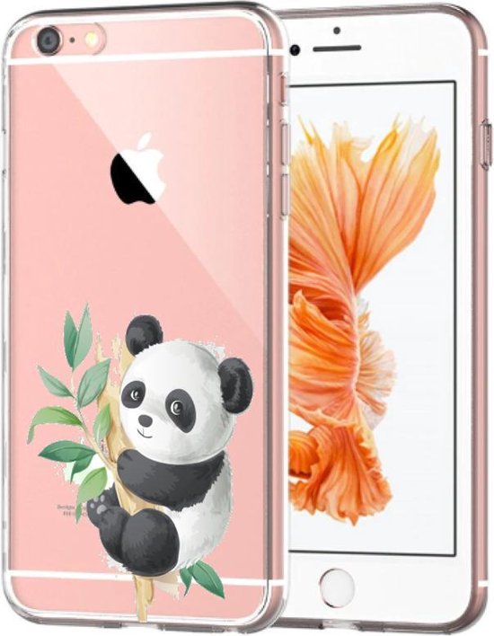 stout lid kruis Apple Iphone 6 Plus / 6S Plus Siliconen telefoonhoesje transparant Panda |  bol.com