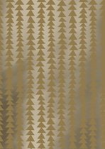 Cadeaupapier Kerst Modern Forest Goud K891662-7 - Toonbankrol breedte 40 cm
