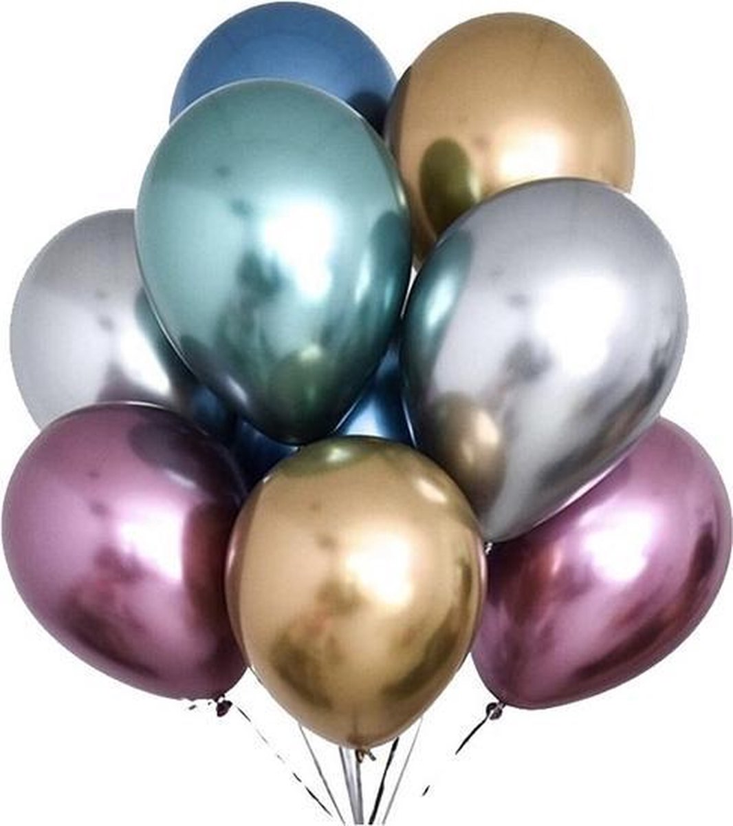 50 st. chique party assortiment metallic ballonnen - verjaardag 
