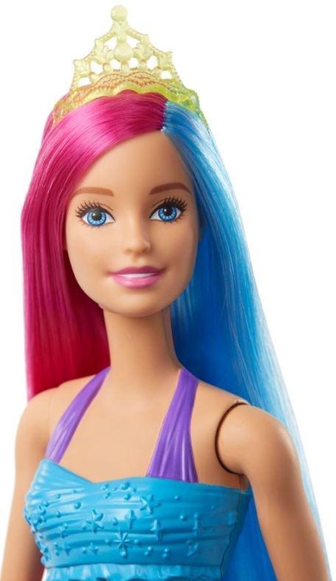 Barbie Dreamtopia Zeemeermin met roze en blauw haar - Barbiepop - Barbie