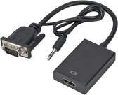 DrPhone VGA naar HDMI Adapter met extra voeding - 25 cm - 1080p Full HD - Zwart