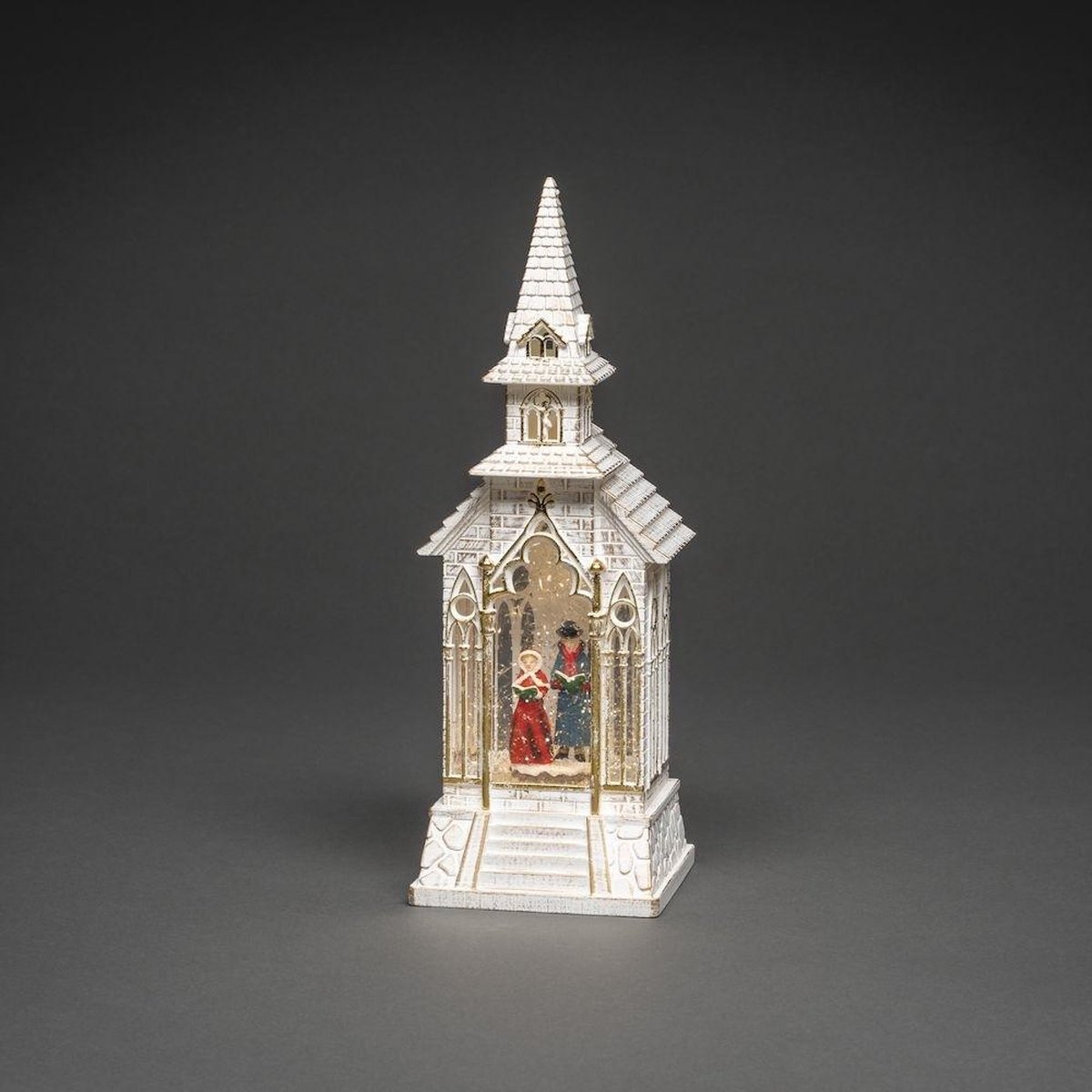Konstsmide Sweden ® 4366-200 - Kerstdecoratie- Premium Quality LED verlichte watergevulde kerk - kapel met sneeuweffect - 11.5x33cm - op batterij - 5u timer of permanent aan - voor binnen - warmwit – foto 6