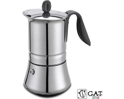 G.A.T. Italia Lady RVS 4 kops - Percolator - 200ml - Inductie - Made in Italy