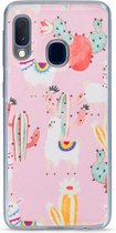 Samsung Galaxy A20e Hoesje - My Style - Magneta Serie - TPU Backcover - Pink Alpaca - Hoesje Geschikt Voor Samsung Galaxy A20e