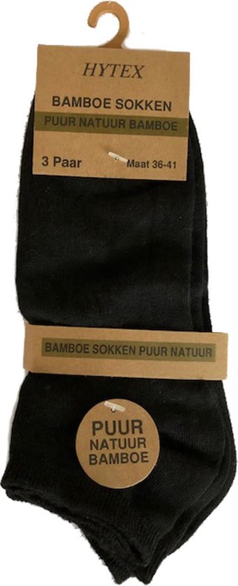 Bamboe enkel sokken Zwart - Maat 36/41 - 6 paar