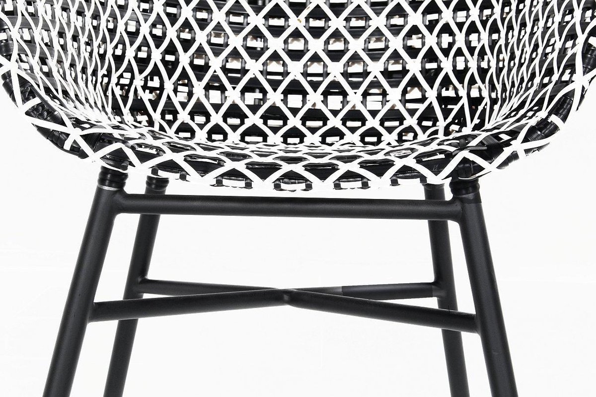 Hartman Delphine chaise de jardin dining - Noir/Blanc Wicker