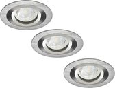 LED spots - Arda  - Inbouwspots - RVS - Rond - 4W - Warm Wit - 2700K - Philips - Ø92mm - kantelbaar - set van 3 stuks