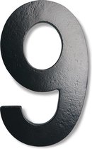 AVENUE huisnummer ‘9’ of ‘6’ in gelakt metaal 15cm | MATZWART
