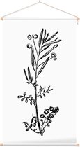 Kleine Veldkers zwart-wit (Hairy Bitter Cress) - Foto op Textielposter - 40 x 60 cm