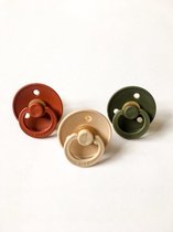 Bibs Fopspenen set 3 stuks 6-18 maanden (Rust, Vanilla, Hunter green) Maat 2 tut