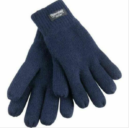 Thinsulate gebreide handschoen - heren - donker blauw - maat M | bol.com