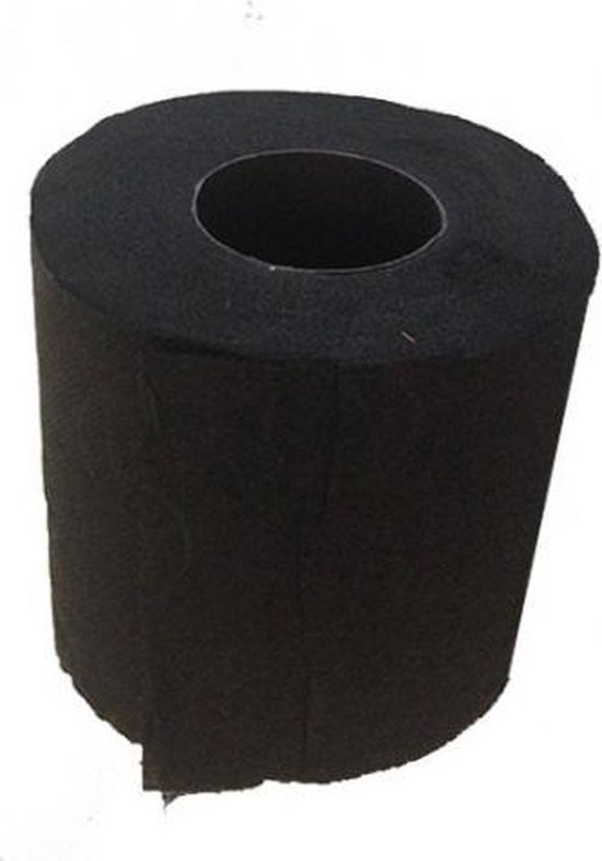 3x Rouleau de papier toilette noir 140 feuilles - Décoration de