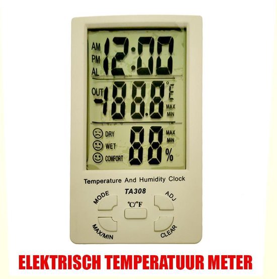 Rsl homeware Elektrisch Temperatuurmeter Voor Binnen en Buiten - Wit