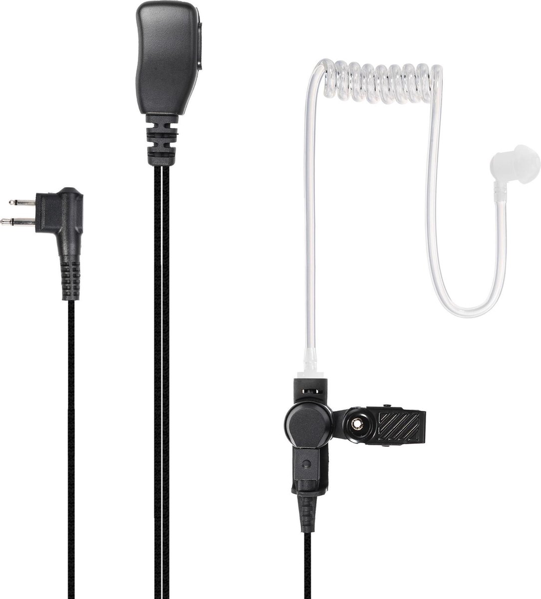 Hoornie - Portofoon Oortje voor Motorola met 2 Pins Stekker. Oa. voor de CP040, CLR446, DP1400, XTNi, XT420, XT460 en meer.