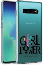 Samsung Galaxy S10 Plus transparant siliconen hoesje - Girl Power