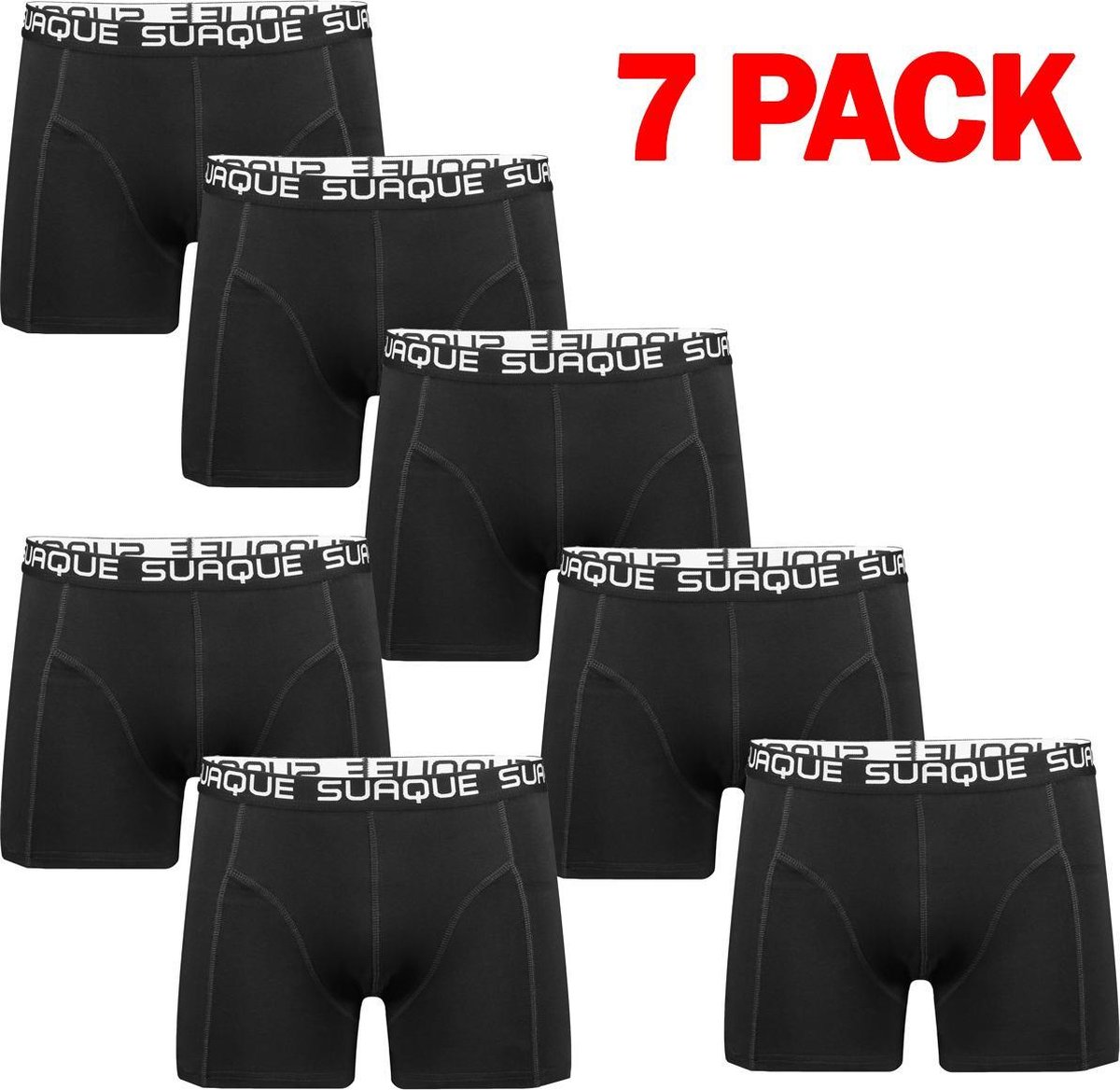 SUAQUE 7-Pack Boxershorts Zwart | bol