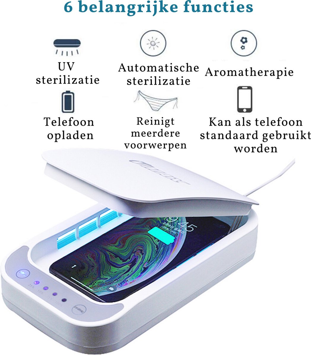 cl brosse à dents KEMOO Stérilisateur UV portable pour téléphone portable désinfecteur pour téléphone portable boîte de nettoyage à lumière UV LED avec fonction daromathérapie 