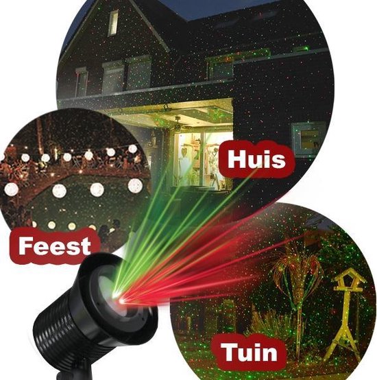 Glow Bright Laser Light Pro - Laserlamp binnen & buiten - Rood & Groen - incl. afstandsbediening - Glow Bright