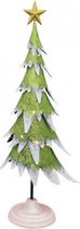 Metalen beeld - Kerst - kerstboom - LED - 32 cm hoog - groen