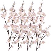 4x Stuks roze appelbloesem kunstbloem/tak met 57 bloemetjes 84 cm - Nepbloemen - Kunstbloemen
