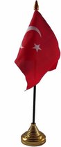 Turkije tafelvlaggetje 10 x 15 cm met standaard
