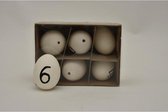 Decoratie Eieren - Kippeneieren Wit Met Nummers - 6 Stuks
