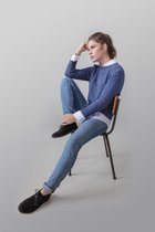 Loop.a life Duurzame Trui Weekend Sweater driekwart Jean Dames - Donkerblauw - Maat XL