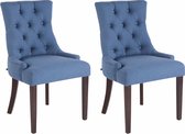 Clp Aberdeen Set van 2 eetkamerstoelen - Stof - Blauw - Antiek