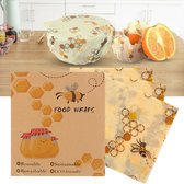 Bijenwas doekjes - set van 5 Bees wax wraps - Duurzaam voedsel bewaren