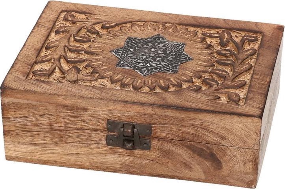 Bewaarkistje sieraden 2 vakken | Houten kistje met naam – Mini Boutique