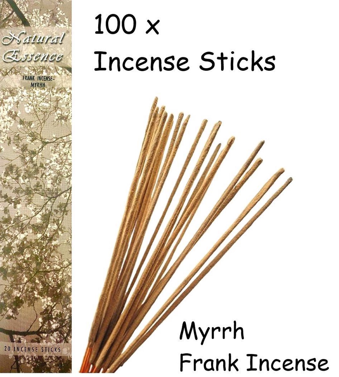 Myrhh Frank Incense Wierook 100 Stuks Incense sticks - 25cm