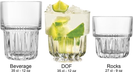 Libbey Drinkglas Everest - 355 ml / 35,5 cl - 6 Stuks - Stapelbaar - Hoge kwaliteit - Libbey