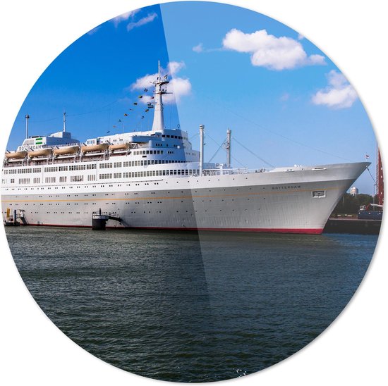 SS Rotterdam | Navires | Plexiglas rond | Décoration murale | 80 cm x 80 cm | Peinture | Photo sur plexiglas