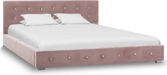 Bedframe Roze Velvet (Incl LW Anti kras Vilt) 180x200 cm - Bed frame met  lattenbodem -... | bol.com