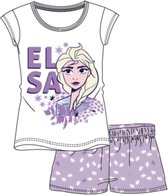 Disney Frozen 2 pyjama met korte mouw - wit - paars - maat 110 cm / 5 jaar