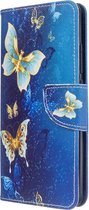 Goud blauw vinder agenda wallet book case hoesje Xiaomi Mi Note 10 / Mi Note 10 Pro